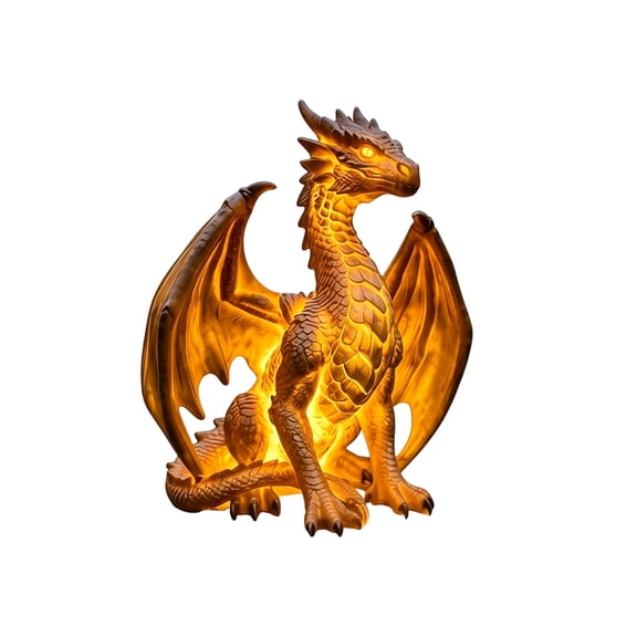 Halloween Dragon Golden Ember Edition Night Light - 2026 Upgrade Indoor Statue Lamp, Gothic Medieval Fantasy Decor for Halloween, Unique Gift for Dragon Lovers