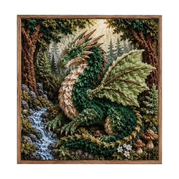 Halloween Dragon Punch Needle Kit, Fantasy Animal Rug Hooking DIY Craft Set for Adults, Hand‑Made Art Project for Home Interior Decor, Creative Holiday Hobby Gift,8x8Inch