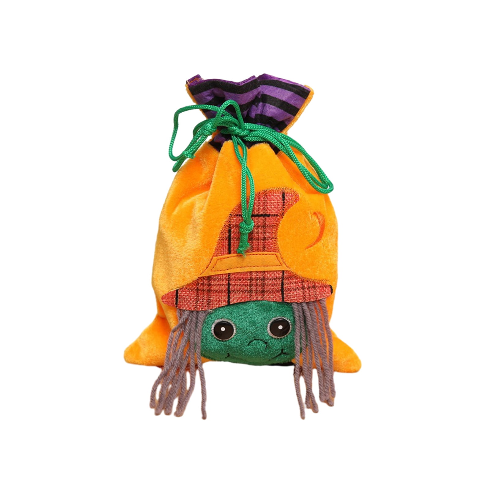 Halloween Drawstring Bag Flannel Halloween Bag Portable Reusable