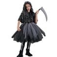 thumbnail image 1 of Halloween Dress For Kids Sleeveless Grim Reaper Style Girls Dress With Accessories For Halloween Stage Performance School Play 2 To 12Y, 1 of 8