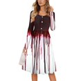 Halloween Dresses for Women 2024 Button Down Tshirts Dress Long Sleeve