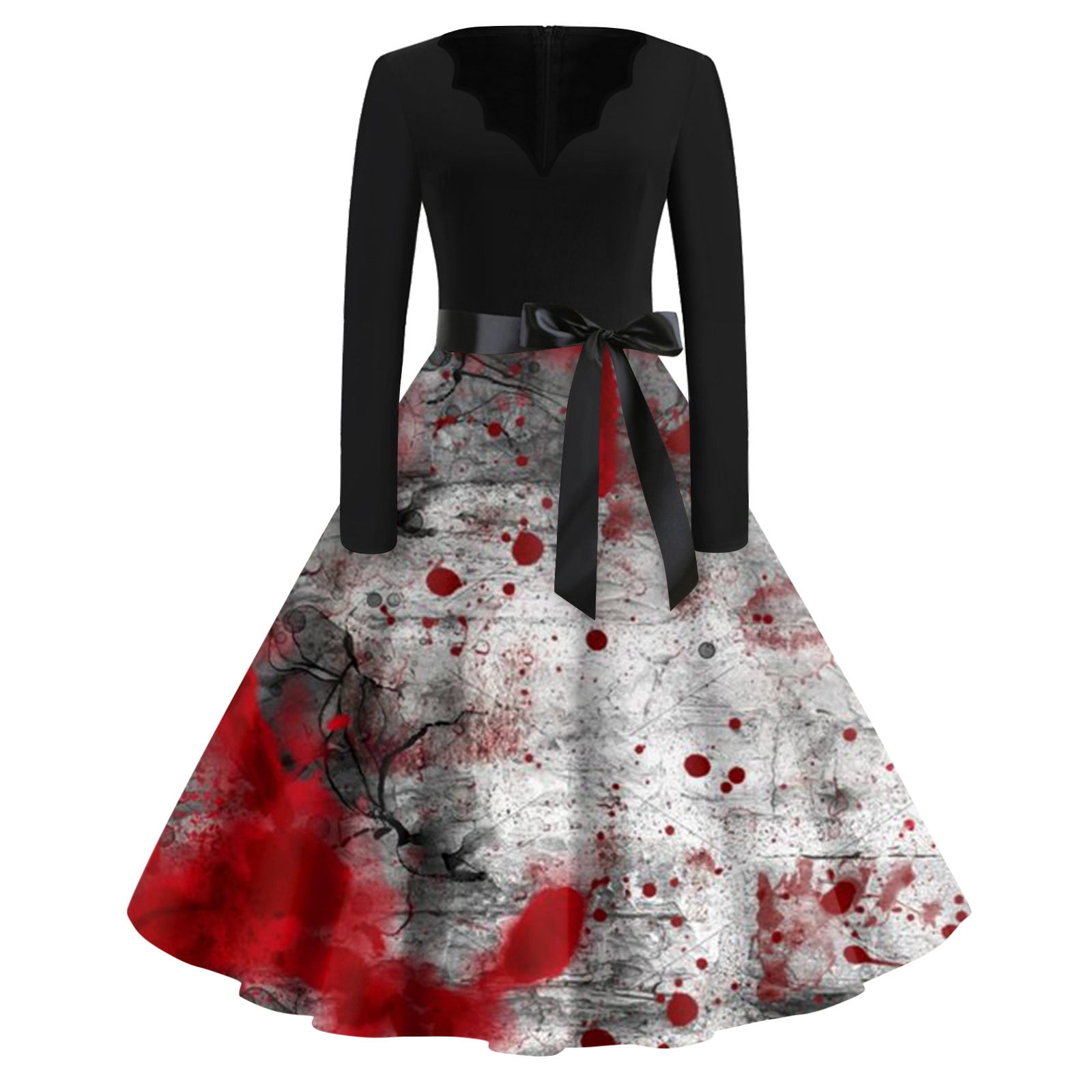 Halloween Dresses for Women 2024 Pumpkin Bats Print Party Dresses Long