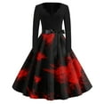 Halloween Dresses for Women 2024 Pumpkin Bats Print Party Dresses Long
