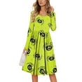 Halloween Dresses for Women 2024 Trendy Pumpkin Bats Print Dresses with