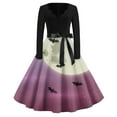 Halloween Dresses for Women 2024 Vintage Flowy Dresses Long Sleeve V