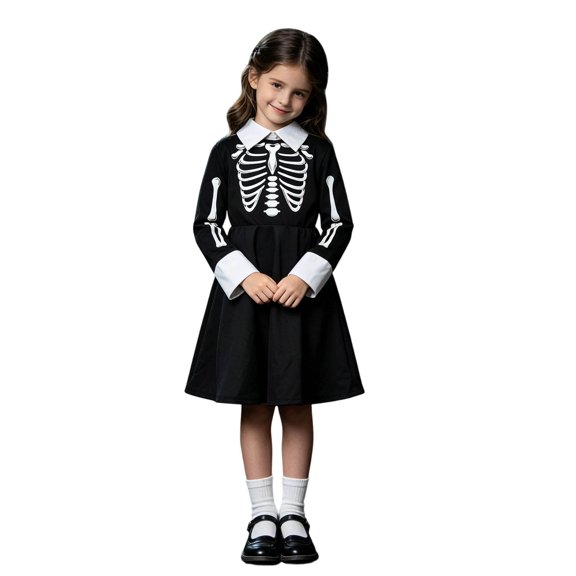 Halloween Dresses for Girls,Long Sleeve Mesh Dress for Kids Party Performance Princess Dress