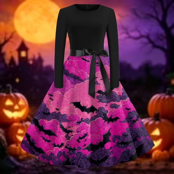 Halloween Dresses for Women Adult Square Neck Long Sleeve Renaissance Gothic Style Dress For Themed Party Evening Occasions
