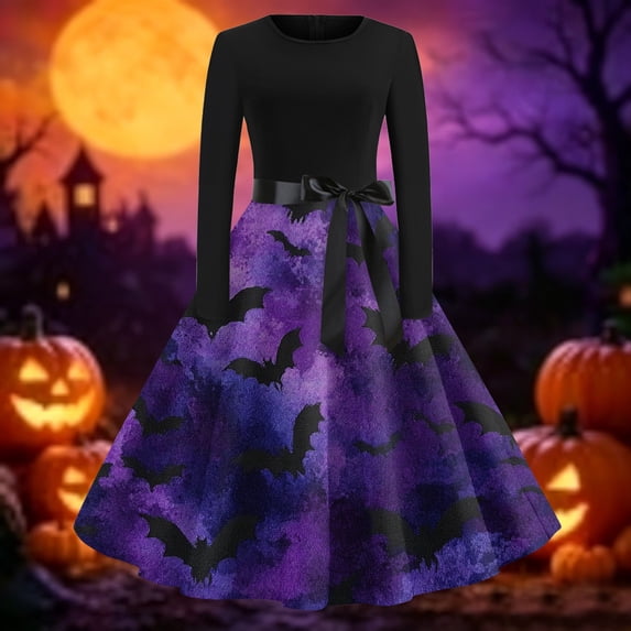 Halloween Dresses for Women Adult Square Neck Long Sleeve Renaissance Gothic Style Dress For Themed Party Evening Occasions