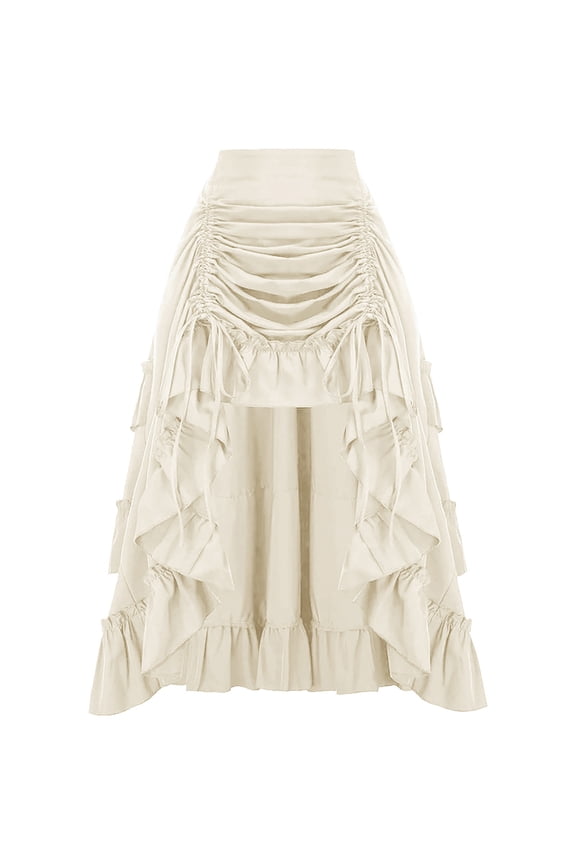 Halloween Dresses for Women Court Dress Waist Cinching Tie Up Skirt Womens Irregular Skirt