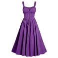 thumbnail image 1 of Halloween Dresses for Women Sleeveless A-Line Ruffle Hem Pirate Victorian Midi Dress Gothic Halloween Costumes, 1 of 7
