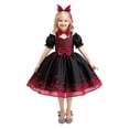 thumbnail image 1 of Halloween Dresss for Girls, Child Girls Short Sleeve Halloween Pageant Dress Party Gown for Daily Leisure Autumn Outfit Toddler Kid Fancy Event Wear, Halloween Gifts, 1 of 8