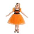 thumbnail image 1 of Halloween Dresss for Girls, Child Girls Fly Sleeve Halloween Prints Pageant Dress Party Gown, Halloween Gifts, 1 of 8
