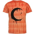 thumbnail image 1 of Halloween Dripping Crescent Moon Mens T Shirt Bamboo Orange Tie Dye MD, 1 of 2