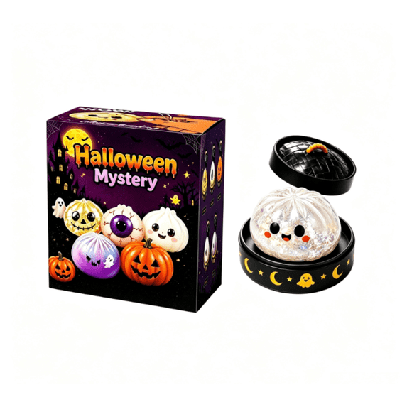 Halloween Dumpling Squeeze Mystery Box, Mystery Squishy Dumpling, Cute Squishy Dumpling Stress Relief Toy with Realistic Texture, Glitter Stress Relief Squeeze Balls, Party & Birthday Gifts