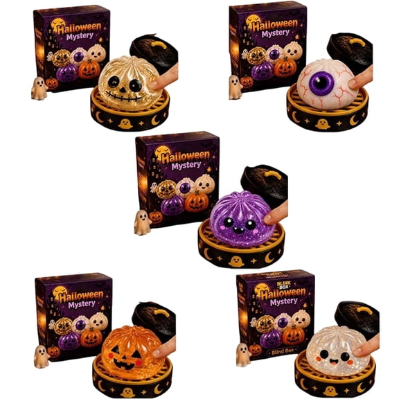 Halloween Dumpling Squeeze Squishy Toy Slow Rising Soft Kawaii Dumplings Squishy Stress Relief Squishy Dumpling Toy Ghost Skull Pumpkin Eyeball Sensory Squishy Toys For Holiday Stocking Stuffers,D
