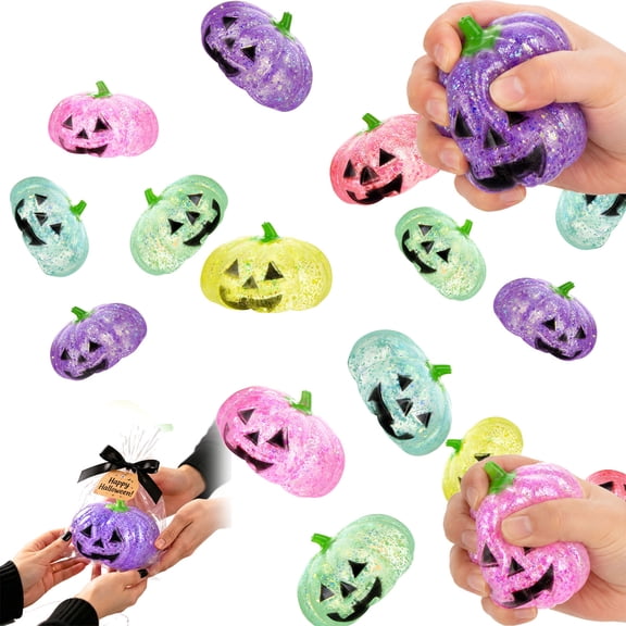 Halloween Dumpling Squishing Ball, Soft Slow Rising Pumpkin for Adults, Purple