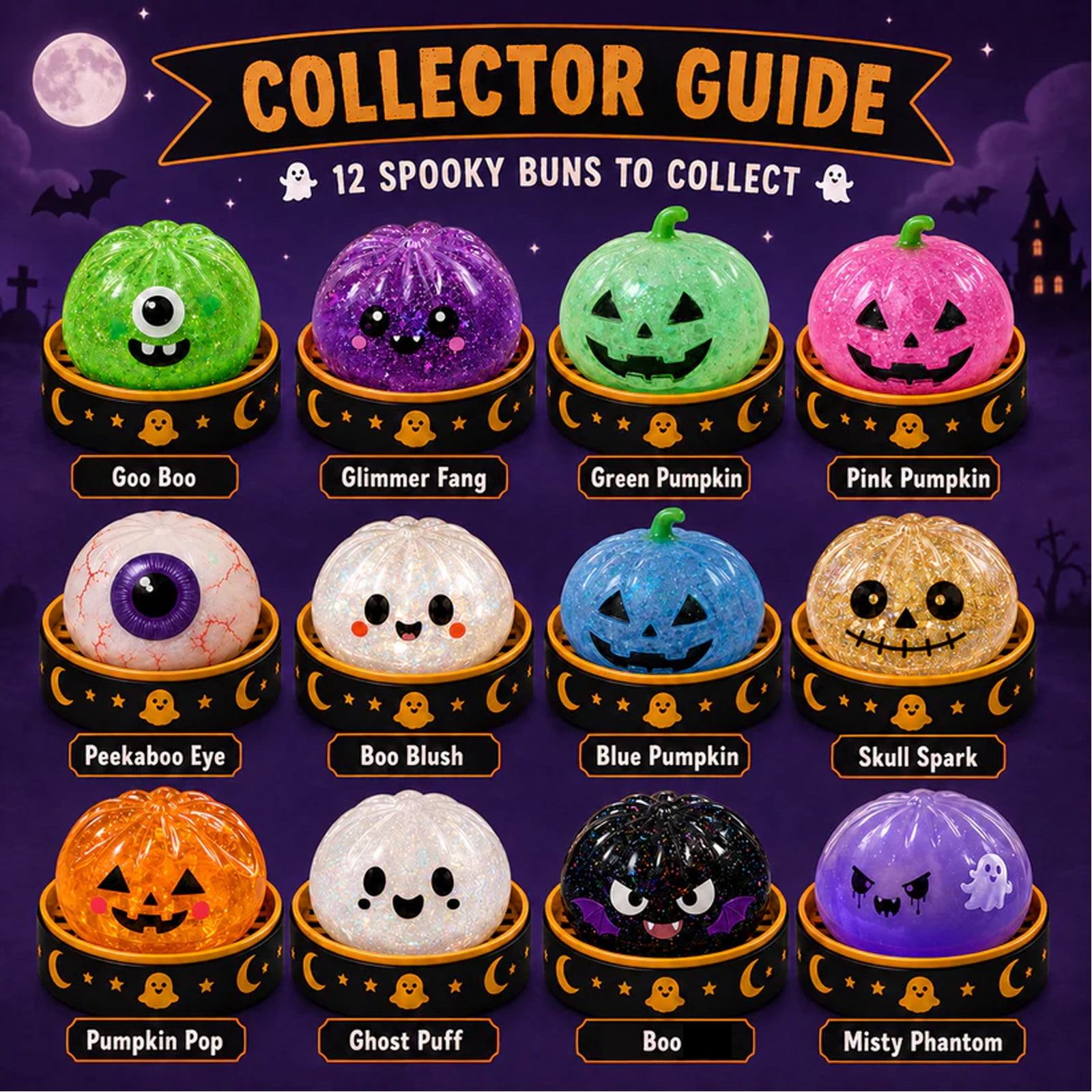 Halloween Dumpling Squishy Mystery Blind Box Halloween Spooky Ghost Dumpling Squishies Toys squishy dumpling Stretchy Clear Gel Squishy Dumpling Surprise Holiday Toy Gift for Kids and Adults,4pcs