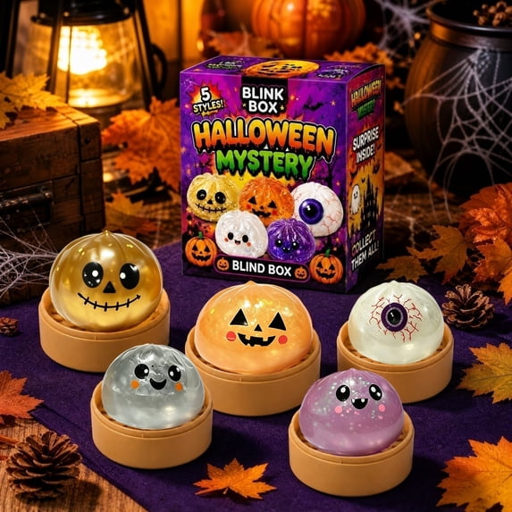 Halloween Dumpling Squishy Slow Rising Squeeze Balls Soft Squeeze Mystery Squishy Balls Bun Squishy for Festive Holiday Party Favors and Exchange Gifts