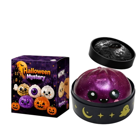Halloween Dumpling Squishy Toy with Steamer Devil Ghost Squeeze Balls Slow Rising Stress Relief Novelty Fidget Toy for Festive Party Decorations