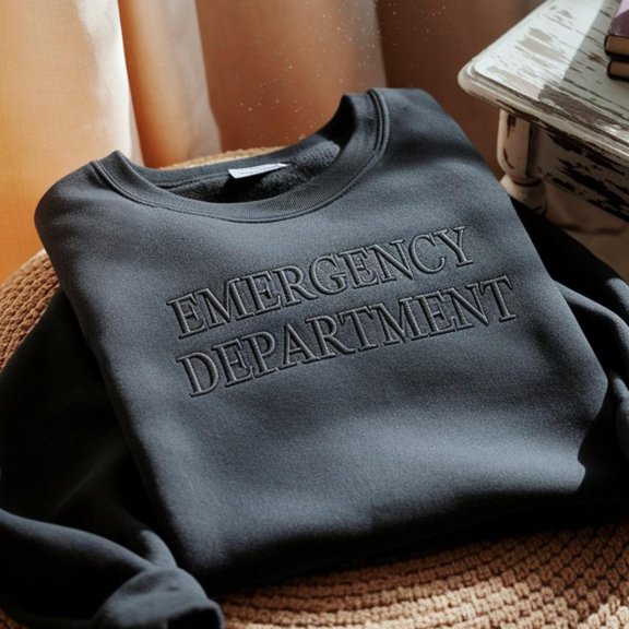 Halloween ER Nurse Embroidered Sweatshirt: Emergency Department Gift