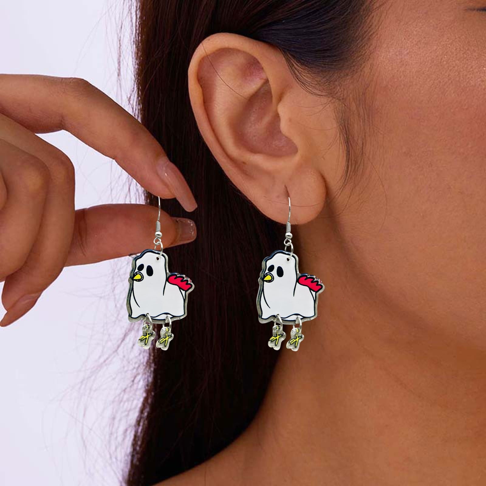 Earrings Acrylic Chicken Earrings Funny Cute Chicken Jewelry