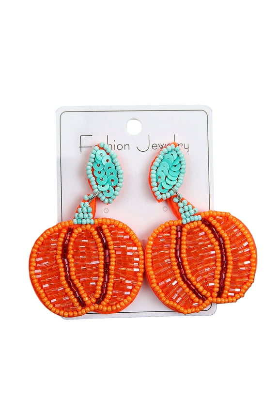 Halloween Earrings Beaded Boo Earrings for Women Spooky Ghost Pumpkin Drop Dangle Earrings Handmade Gothic Costume Party Earrings Holiday Festive Jewelry Gifts