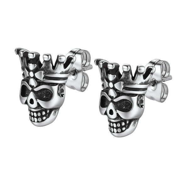 Halloween Earrings for Men/Women Scorpion/Teeth/Sunlight/Beetle/Crown Skull/Smiling Skeleton Crown Stud Earrings Hypoallergenic Stainless Steel Jewelry for Gift Clearance