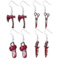 thumbnail image 1 of Halloween Earrings Scary Axe And Scissors Shaped Jewelry For Party Night Accessories, 1 of 9