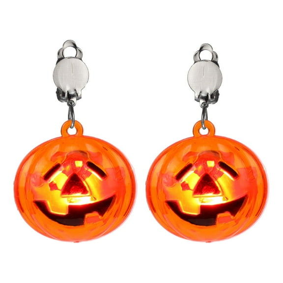 Glowing LED Halloween Earrings for Women Skeleton Pumpkin Light Up Drop Dangle Earrings Glow in The Dark Party Accessories