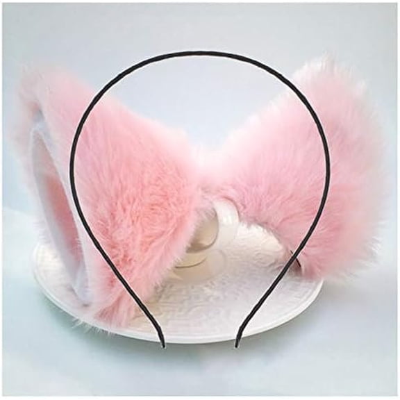 Halloween Ears Headband Hair Clips Fox Ears Hair Hoops Bands Pins Barrettes Women Headpiece Hairband Hairpins Hairclips Dress Up Festival Birthday Party Accessories White