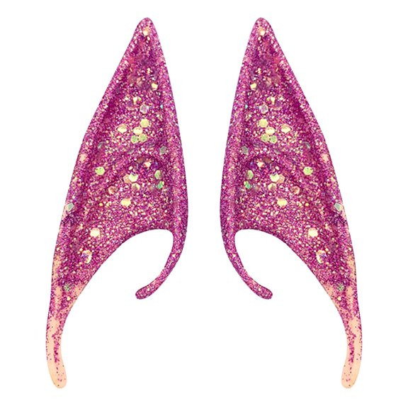 Halloween Ears Props Party Ears City Pointed Ears, Role-Play Accessories for Festival Events(Purple)