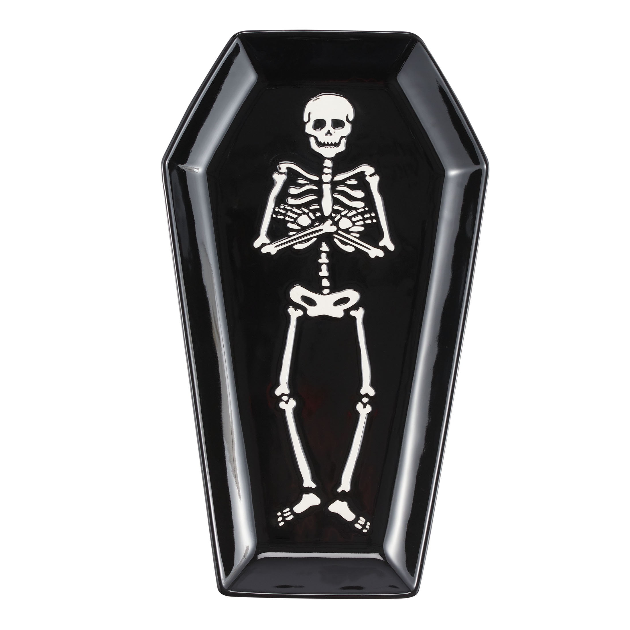 Halloween Earthenware Coffin Shaped Serving Tray, 12.12 in x 7.04 in, by Way To Celebrate