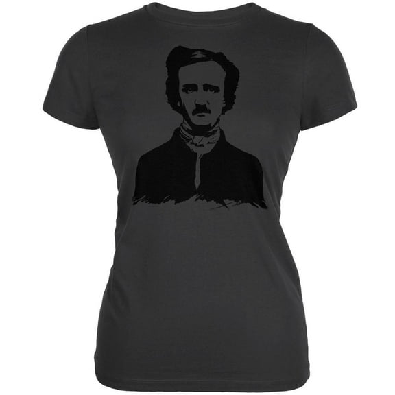 Halloween Edgar Allen Poe Asphalt Juniors Soft T-Shirt - Medium