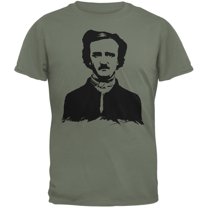 Halloween Edgar Allen Poe Military Green Adult T-Shirt - 2X-Large