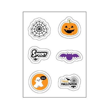 Halloween Edible Image Sticker Sheet (3.5 in x 4.75 in) - 6 edible images