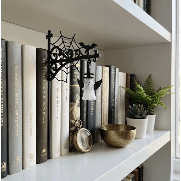Halloween Edition Library Shelf Lanterns, Magical Spooky Bookshelf Slide-In Lights, Multi-Themed Halloween Decor for Reading Nooks and Fantasy Shelving