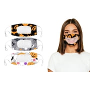 Halloween Edition Smile Communicator Clear Mouth Face Mask 3-Pack