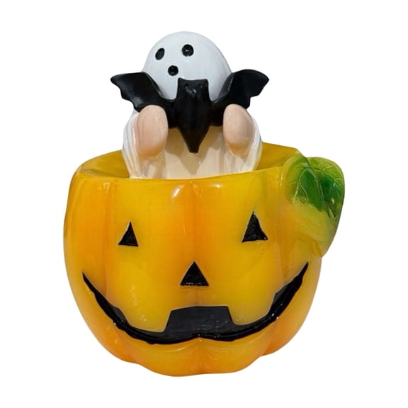 Halloween Eerie Ghost Pumpkin Ornaments — Bold Look with Dark Shadows, Halloween Decorations for Snack Tables, Dessert Stations & Halloween Party Setups — great for Costume Parties with eerie vibes