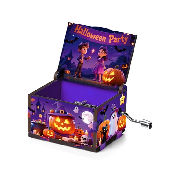 Halloween Eerie Witch Music Boxes — Carved Details with Creepy Shadows, Halloween Decorations for Snack Tables, Dessert Stations & Halloween Party Setups — great for Costume Parties