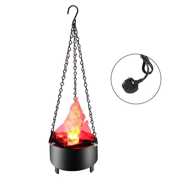 Halloween Electric Simulation Flame Led Hanging Light 3d Artificial Fire Realistic Bonfire Brazier Lamp Christmas Decor