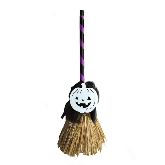 Halloween Electric Witch Broomstick, Paper Standing Spinning Witch Figure Party Decoration, Halloween Multicolor Dancing Prop for Table, Shelf & Party Setup