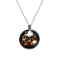 Halloween Elegant Glass Circular Pendant Necklace Women's Fashion