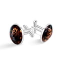 thumbnail image 1 of Halloween Elegant Silver Stainless Steel Cufflinks Set for Formal Attire at Weddings and Business Meetings, 1 of 6