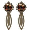 thumbnail image 1 of Halloween Elegant Vintage Copper-Colored Lace Bookmarks - Set of 2, Stainless Steel Reading Accessories for Book Lovers, 1 of 5