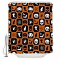 thumbnail image 1 of Halloween Elements Plaid Cat Bat Pumpkin Cobweb Orange Shower Curtain Set ，Waterproof Fabric Shower Curtains Shower Curtains for Bathroom,Bathroom Decor 36"x72", 1 of 6
