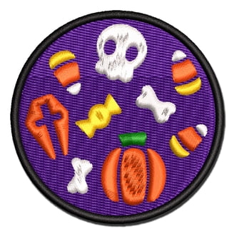 Halloween Patches - Iron On Embroidered Appliques - Laughing Lizards Craft Pack