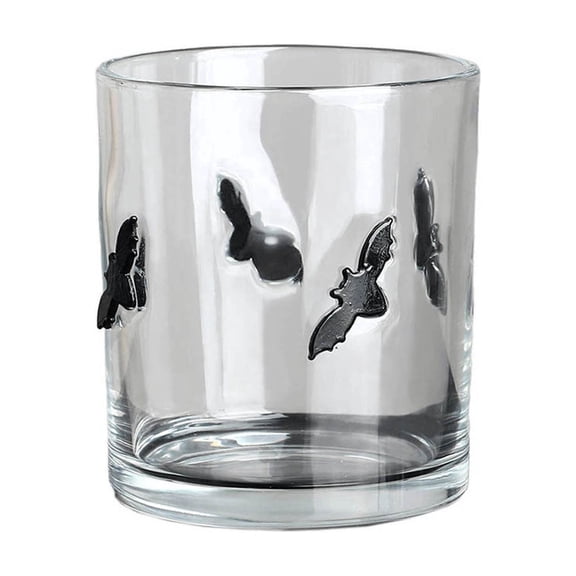 Halloween Embossed Ghost Pumpkin Glass Cup, Clear Beverage Tumbler for Wine Water Party Home Decor, 4x3.6x3.3in