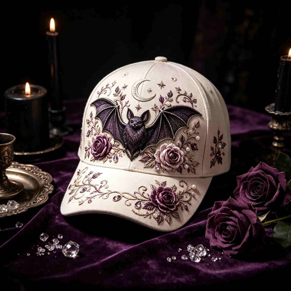 Halloween Embroidered Baseball Cap For Women Adjustable Cotton Hat