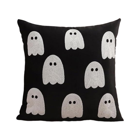 Halloween Embroidery Decoration Pillowcase 45x45cm Velvet Fabric Hidden Zipper High Precision Embroidery for Sofa Bedding Gothic Bedrooms Theme Rooms Home
