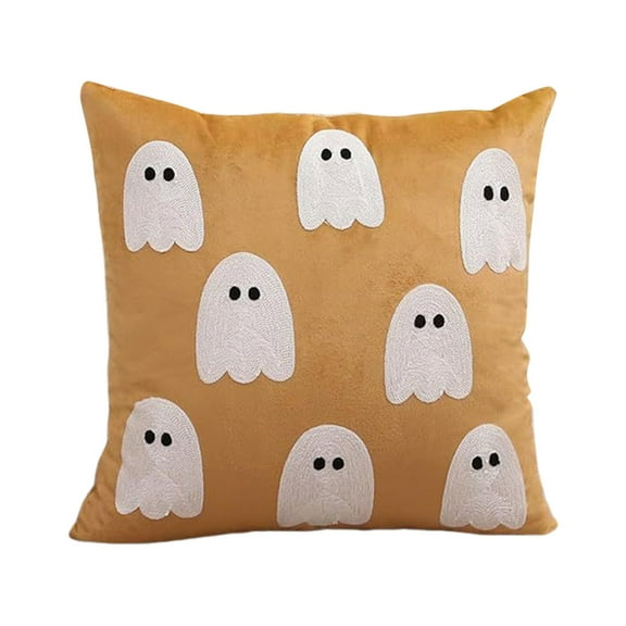 Halloween Embroidery Decoration Pillowcase 45x45cm Velvet Fabric Hidden Zipper High Precision Embroidery for Sofa Bedding Gothic Bedrooms Theme Rooms Home